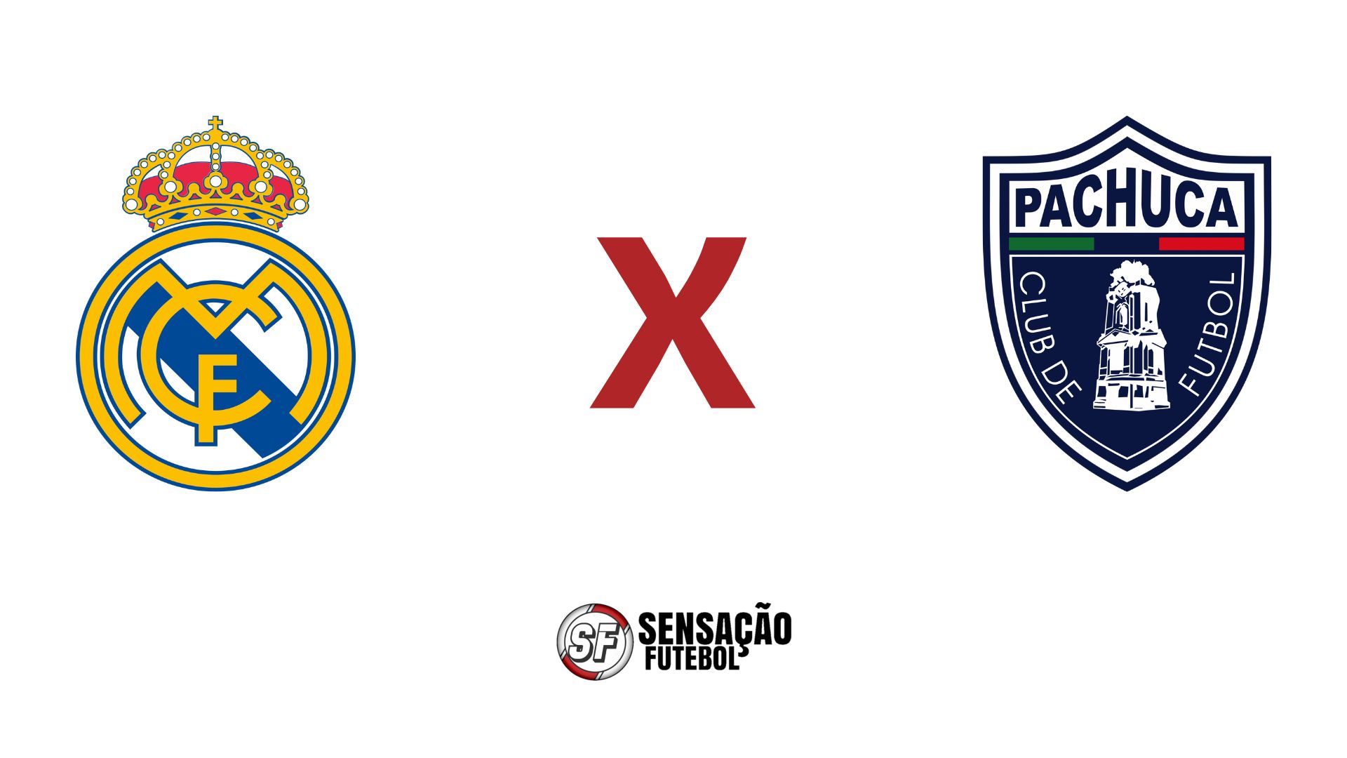 Logos de Real Madrid x Pachuca pela Final da Copa Intercontinental 2024