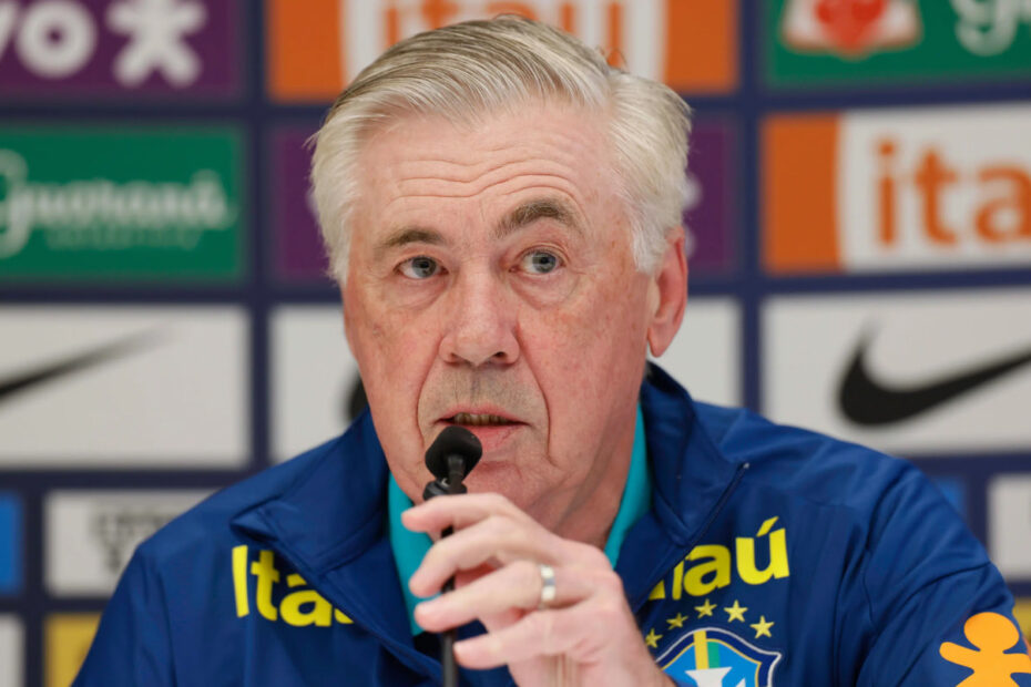Ancelotti durante entrevista antes do jogo contra o Equador, destaque nos jogos de hoje.