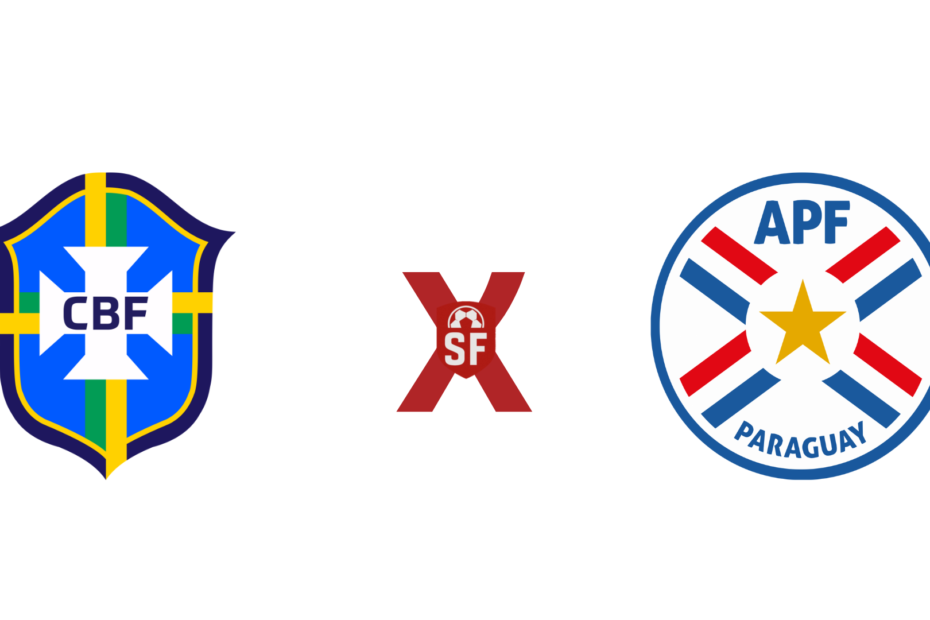 Brasil x Paraguai - Logo dos escudos de ambos os times.